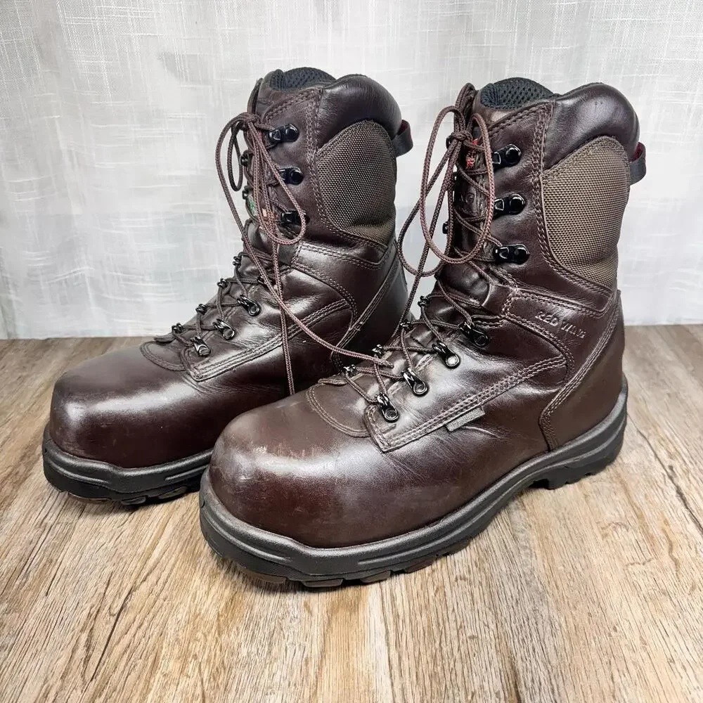 Red Wing Leather 8” Insulated Work Boot Sz11 Extra Wide Brown 800g lace up Steel